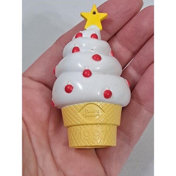 Vintage 1997 Dairy Queen Ice Cream Cone Christmas Tree Plastic Ornament - Picture 1 of 5